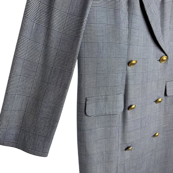 Vintage‎ Talbots Houndstooth Double-Breasted Blazer Dress Gold Buttons Size 10 - Picture 6 of 13